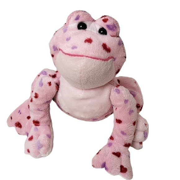 Ganz Webkinz Pink Love Frog Plush Hearts Valentines Day Stuffed Toy - Picture 1 of 2